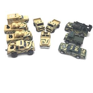 Collection of 10 Majorette Army Cars and Trucks
